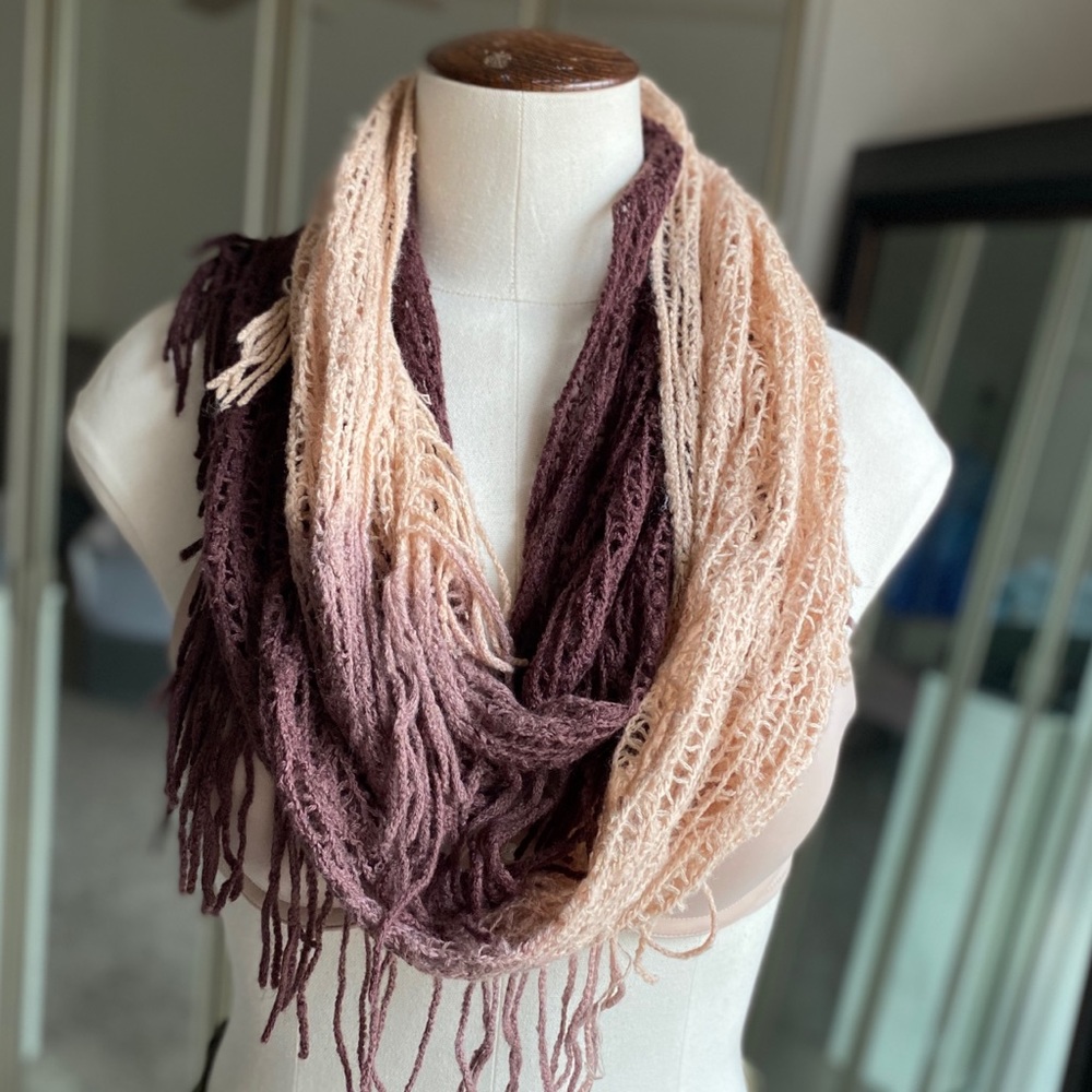 Ombré knitted infinity scarf